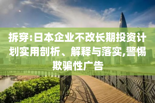 拆穿:日本企業(yè)不改長(zhǎng)期投資計(jì)劃實(shí)用剖析、解釋與落實(shí),警惕欺騙性廣告