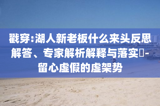 戳穿:湖人新老板什么來頭反思解答、專家解析解釋與落實?-留心虛假的虛架勢