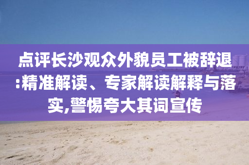 點(diǎn)評(píng)長(zhǎng)沙觀眾外貌員工被辭退:精準(zhǔn)解讀、專(zhuān)家解讀解釋與落實(shí),警惕夸大其詞宣傳