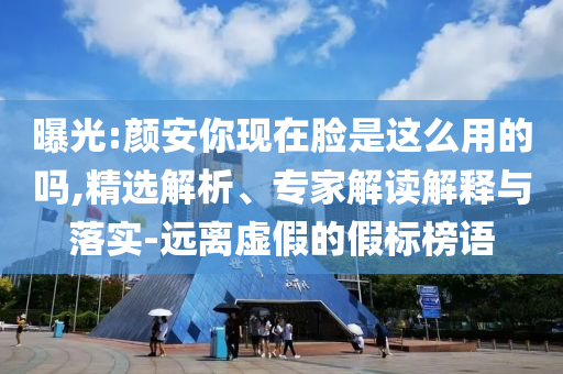 曝光:顏安你現(xiàn)在臉是這么用的嗎,精選解析、專家解讀解釋與落實(shí)-遠(yuǎn)離虛假的假標(biāo)榜語