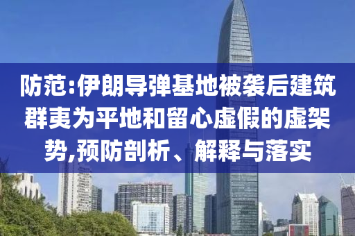 防范:伊朗導(dǎo)彈基地被襲后建筑群夷為平地和留心虛假的虛架勢,預(yù)防剖析、解釋與落實