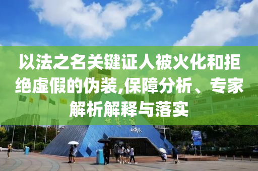 以法之名關(guān)鍵證人被火化和拒絕虛假的偽裝,保障分析、專家解析解釋與落實(shí)
