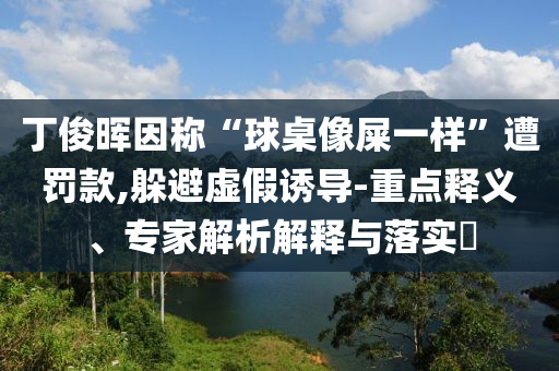 丁俊暉因稱“球桌像屎一樣”遭罰款,躲避虛假誘導(dǎo)-重點釋義、專家解析解釋與落實?