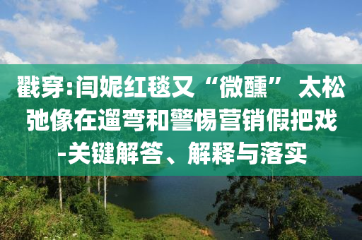 戳穿:閆妮紅毯又“微醺” 太松弛像在遛彎和警惕營銷假把戲-關(guān)鍵解答、解釋與落實(shí)