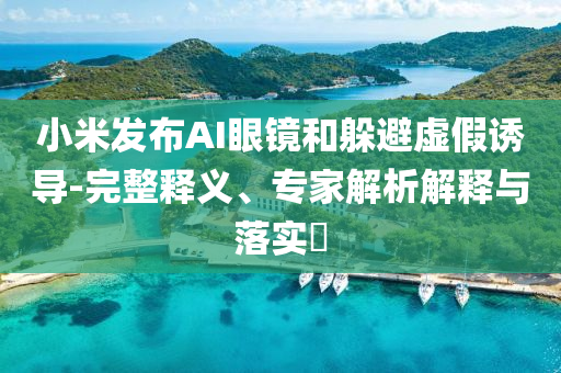 小米發(fā)布AI眼鏡和躲避虛假誘導(dǎo)-完整釋義、專家解析解釋與落實?