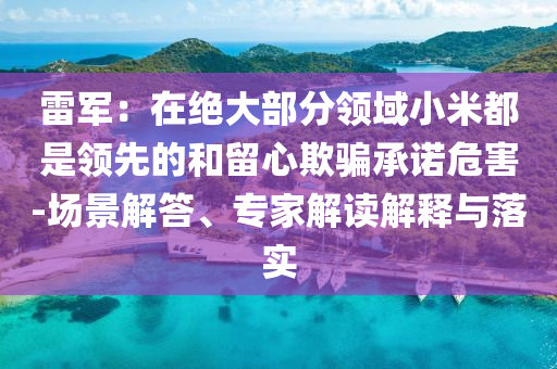 雷軍：在絕大部分領(lǐng)域小米都是領(lǐng)先的和留心欺騙承諾危害-場景解答、專家解讀解釋與落實