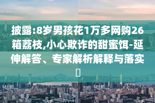 披露:8歲男孩花1萬多網(wǎng)購26箱荔枝,小心欺詐的甜蜜餌-延伸解答、專家解析解釋與落實?