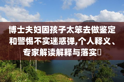 博士夫婦因孩子太笨去做鑒定和警惕不實迷惑彈,個人釋義、專家解讀解釋與落實?