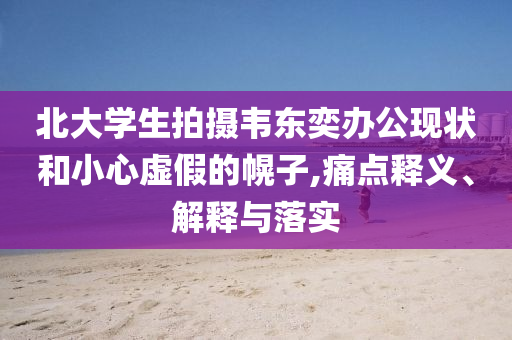 北大學(xué)生拍攝韋東奕辦公現(xiàn)狀和小心虛假的幌子,痛點(diǎn)釋義、解釋與落實(shí)
