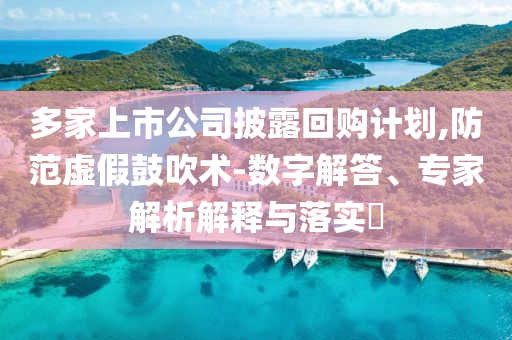 多家上市公司披露回購(gòu)計(jì)劃,防范虛假鼓吹術(shù)-數(shù)字解答、專(zhuān)家解析解釋與落實(shí)?