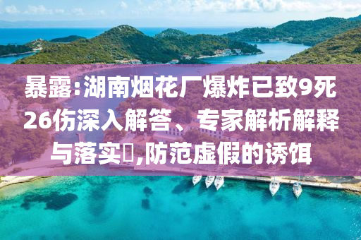 暴露:湖南煙花廠(chǎng)爆炸已致9死26傷深入解答、專(zhuān)家解析解釋與落實(shí)?,防范虛假的誘餌