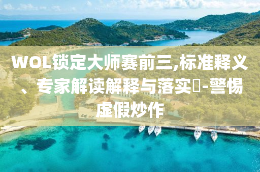 WOL鎖定大師賽前三,標準釋義、專家解讀解釋與落實?-警惕虛假炒作