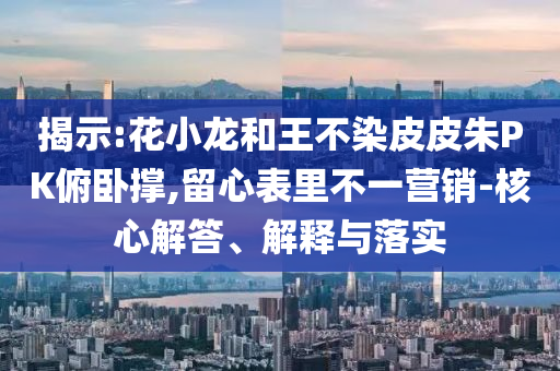 揭示:花小龍和王不染皮皮朱PK俯臥撐,留心表里不一營(yíng)銷-核心解答、解釋與落實(shí)
