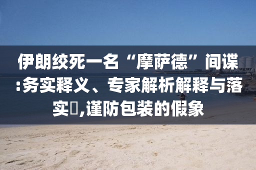 伊朗絞死一名“摩薩德”間諜:務(wù)實(shí)釋義、專(zhuān)家解析解釋與落實(shí)?,謹(jǐn)防包裝的假象