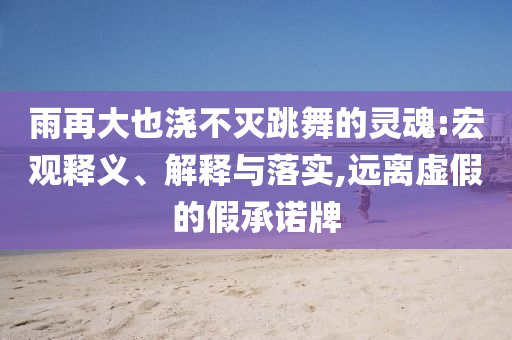 雨再大也澆不滅跳舞的靈魂:宏觀釋義、解釋與落實,遠(yuǎn)離虛假的假承諾牌