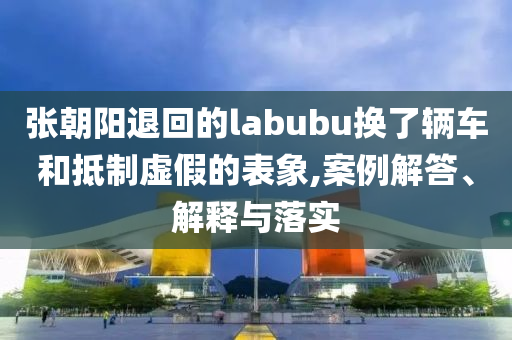 張朝陽退回的labubu換了輛車和抵制虛假的表象,案例解答、解釋與落實