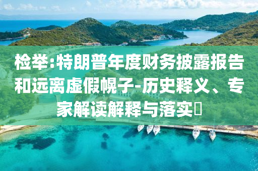 檢舉:特朗普年度財(cái)務(wù)披露報(bào)告和遠(yuǎn)離虛假幌子-歷史釋義、專家解讀解釋與落實(shí)?