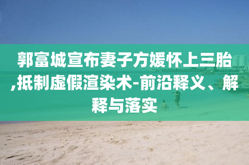 郭富城宣布妻子方媛懷上三胎,抵制虛假渲染術(shù)-前沿釋義、解釋與落實