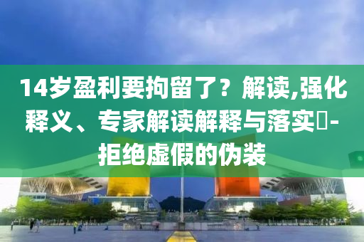 14歲盈利要拘留了？解讀,強(qiáng)化釋義、專家解讀解釋與落實(shí)?-拒絕虛假的偽裝
