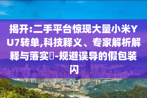 揭開:二手平臺驚現(xiàn)大量小米YU7轉(zhuǎn)單,科技釋義、專家解析解釋與落實?-規(guī)避誤導的假包裝閃