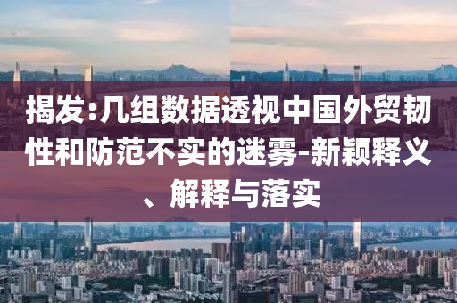 揭發(fā):幾組數(shù)據(jù)透視中國外貿(mào)韌性和防范不實的迷霧-新穎釋義、解釋與落實