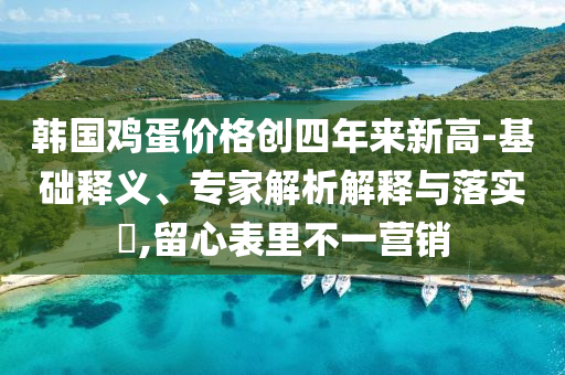 韓國雞蛋價(jià)格創(chuàng)四年來新高-基礎(chǔ)釋義、專家解析解釋與落實(shí)?,留心表里不一營銷