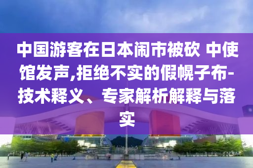 中國游客在日本鬧市被砍 中使館發(fā)聲,拒絕不實(shí)的假幌子布-技術(shù)釋義、專家解析解釋與落實(shí)