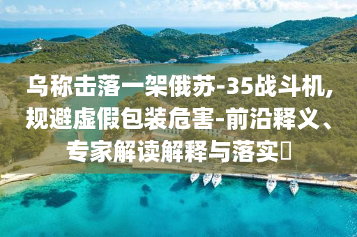 烏稱擊落一架俄蘇-35戰(zhàn)斗機(jī),規(guī)避虛假包裝危害-前沿釋義、專家解讀解釋與落實(shí)?