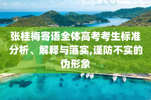 張桂梅寄語全體高考考生標(biāo)準(zhǔn)分析、解釋與落實(shí),謹(jǐn)防不實(shí)的偽形象