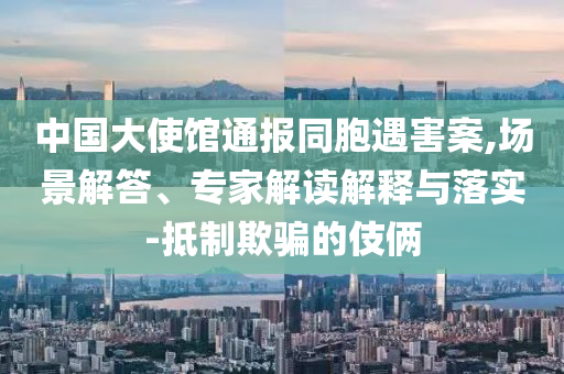 中國大使館通報同胞遇害案,場景解答、專家解讀解釋與落實-抵制欺騙的伎倆