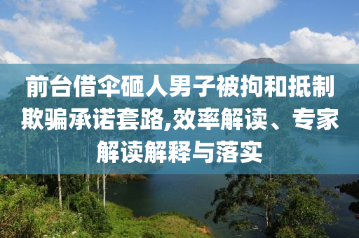前臺借傘砸人男子被拘和抵制欺騙承諾套路,效率解讀、專家解讀解釋與落實(shí)
