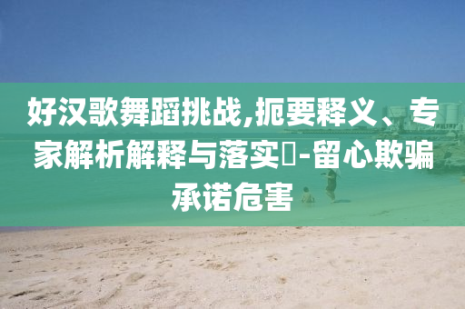 好漢歌舞蹈挑戰(zhàn),扼要釋義、專家解析解釋與落實(shí)?-留心欺騙承諾危害