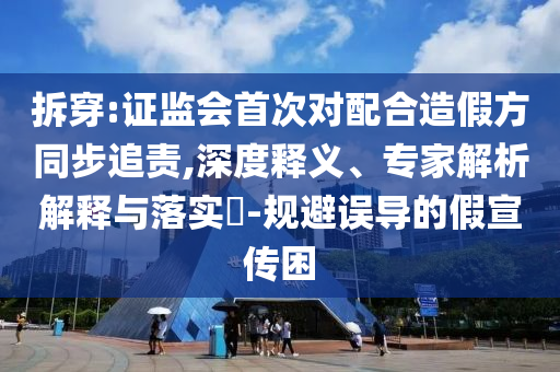 拆穿:證監(jiān)會(huì)首次對(duì)配合造假方同步追責(zé),深度釋義、專(zhuān)家解析解釋與落實(shí)?-規(guī)避誤導(dǎo)的假宣傳困