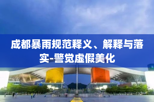 成都暴雨規(guī)范釋義、解釋與落實-警覺虛假美化