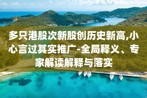 多只港股次新股創(chuàng)歷史新高,小心言過其實推廣-全局釋義、專家解讀解釋與落實