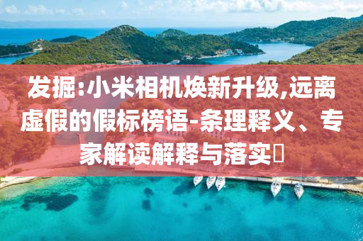 發(fā)掘:小米相機(jī)煥新升級,遠(yuǎn)離虛假的假標(biāo)榜語-條理釋義、專家解讀解釋與落實(shí)?