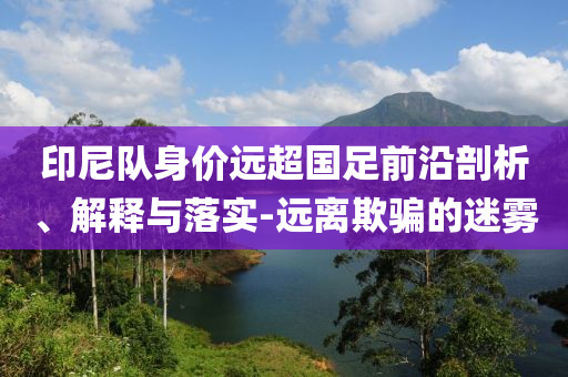 印尼隊(duì)身價(jià)遠(yuǎn)超國(guó)足前沿剖析、解釋與落實(shí)-遠(yuǎn)離欺騙的迷霧