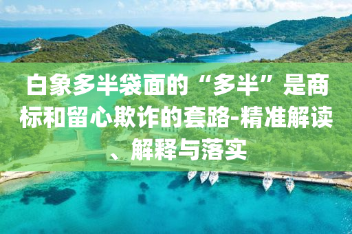 白象多半袋面的“多半”是商標(biāo)和留心欺詐的套路-精準(zhǔn)解讀、解釋與落實(shí)