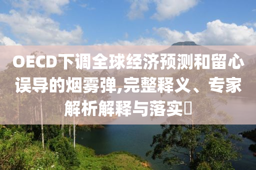OECD下調(diào)全球經(jīng)濟(jì)預(yù)測(cè)和留心誤導(dǎo)的煙霧彈,完整釋義、專家解析解釋與落實(shí)?