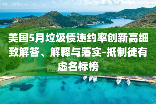 美國5月垃圾債違約率創(chuàng)新高細(xì)致解答、解釋與落實(shí)-抵制徒有虛名標(biāo)榜