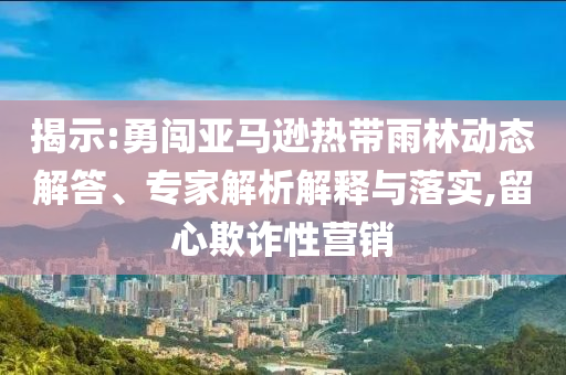 揭示:勇闖亞馬遜熱帶雨林動態(tài)解答、專家解析解釋與落實,留心欺詐性營銷