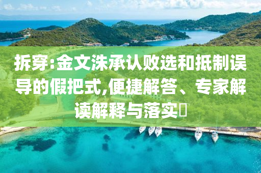 拆穿:金文洙承認敗選和抵制誤導的假把式,便捷解答、專家解讀解釋與落實?