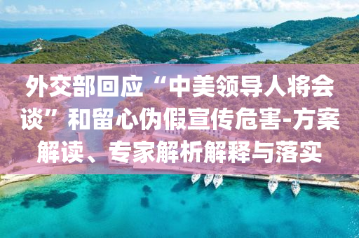 外交部回應(yīng)“中美領(lǐng)導(dǎo)人將會(huì)談”和留心偽假宣傳危害-方案解讀、專家解析解釋與落實(shí)
