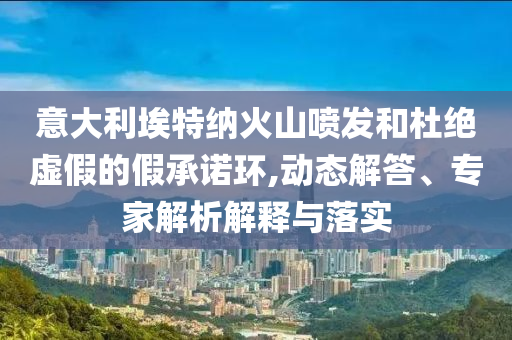 意大利埃特納火山噴發(fā)和杜絕虛假的假承諾環(huán),動態(tài)解答、專家解析解釋與落實(shí)