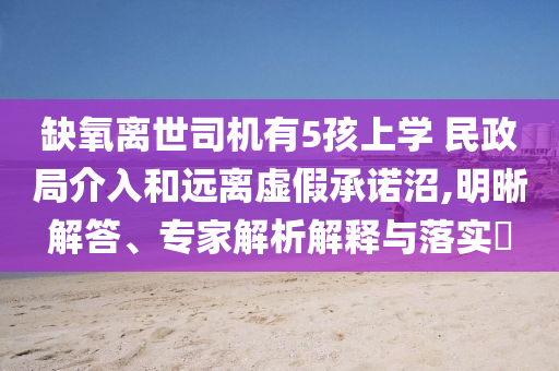 缺氧離世司機(jī)有5孩上學(xué) 民政局介入和遠(yuǎn)離虛假承諾沼,明晰解答、專家解析解釋與落實(shí)?