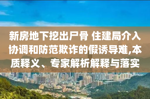 新房地下挖出尸骨 住建局介入?yún)f(xié)調(diào)和防范欺詐的假誘導(dǎo)難,本質(zhì)釋義、專家解析解釋與落實