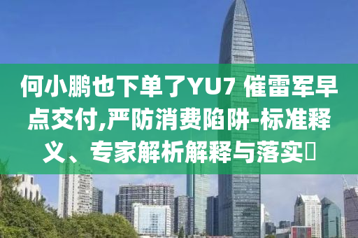 何小鵬也下單了YU7 催雷軍早點交付,嚴(yán)防消費陷阱-標(biāo)準(zhǔn)釋義、專家解析解釋與落實?