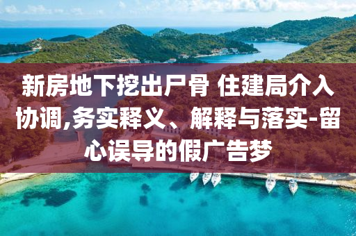 新房地下挖出尸骨 住建局介入?yún)f(xié)調(diào),務(wù)實釋義、解釋與落實-留心誤導(dǎo)的假廣告夢