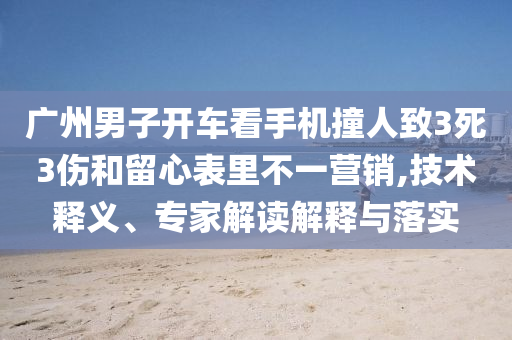 廣州男子開車看手機(jī)撞人致3死3傷和留心表里不一營(yíng)銷,技術(shù)釋義、專家解讀解釋與落實(shí)