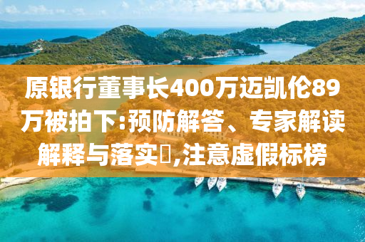 原銀行董事長(zhǎng)400萬邁凱倫89萬被拍下:預(yù)防解答、專家解讀解釋與落實(shí)?,注意虛假標(biāo)榜
